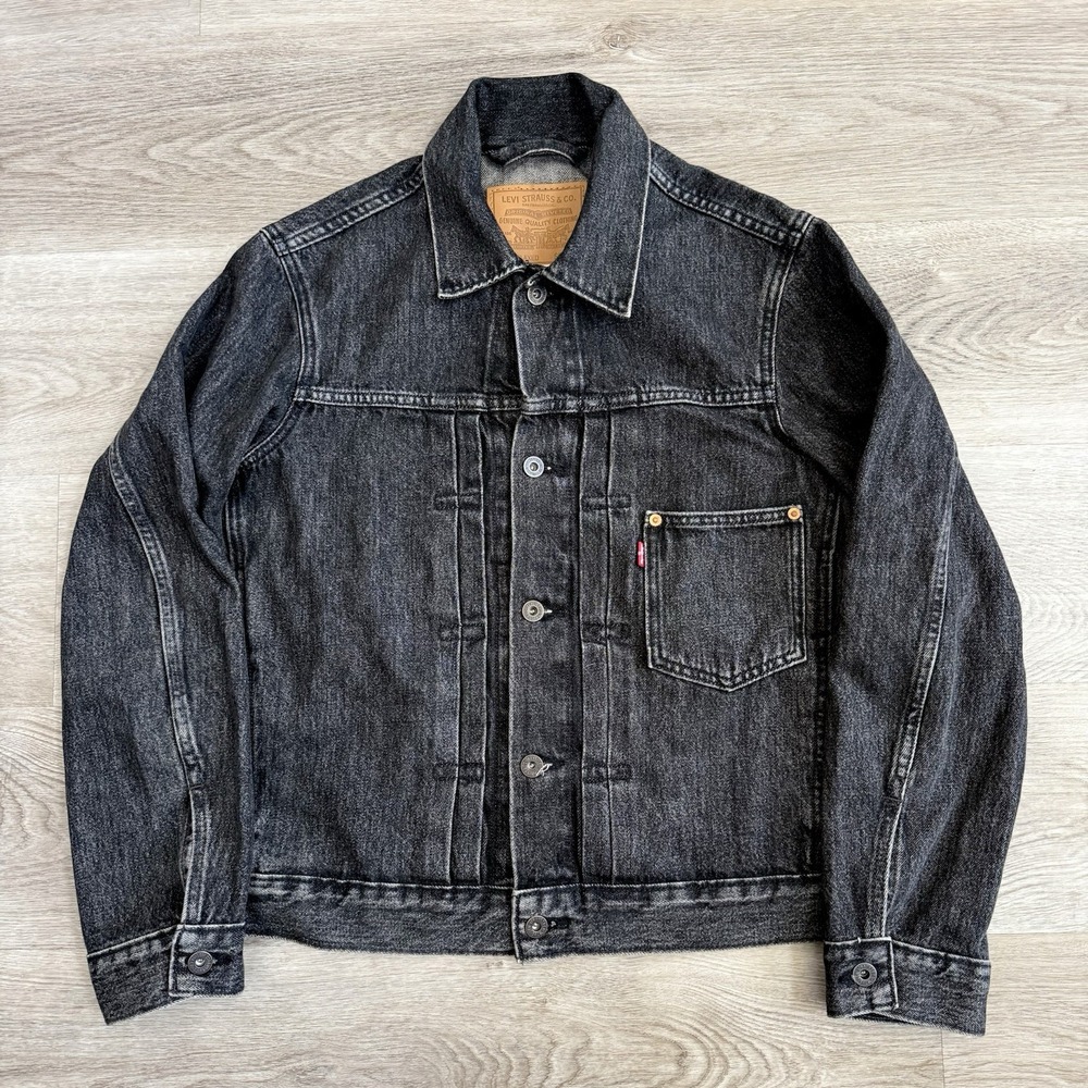 Levis Premium Clothing Type 1 Black Denim Jacket Size XS Oversized Boxy Fit